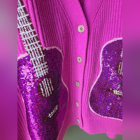 Queen Of Sparkles Guitar Cardigan, Size Large - Picture 5 of 8